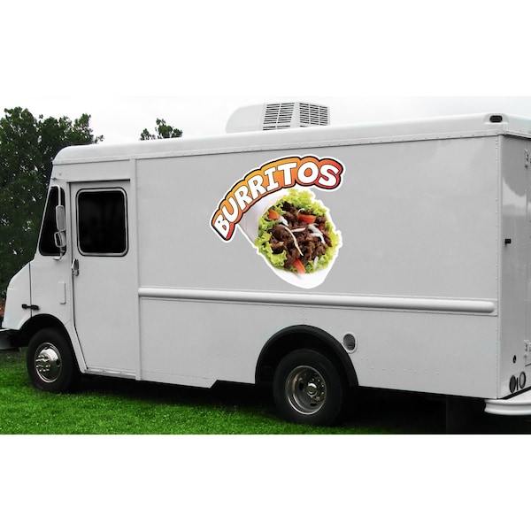 Safety Sign, 9 in Height, Vinyl, 6 in Length, Burritos, D-DC-12-Burritos
